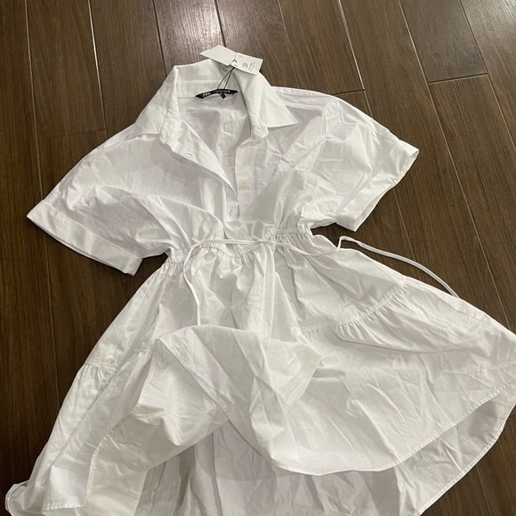 Zara white  string mini dress - Picture 2 of 7